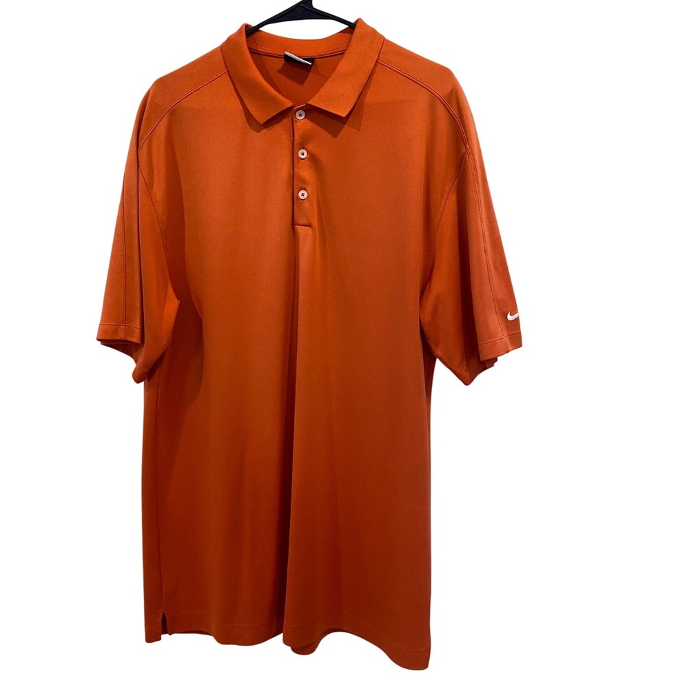 Nike Golf Fit Dry Polo‎ Shirt Mens XL Dark Orange Short Sleeve Athletic Golf Top